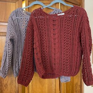 Moon & Madison crocheted sweaters